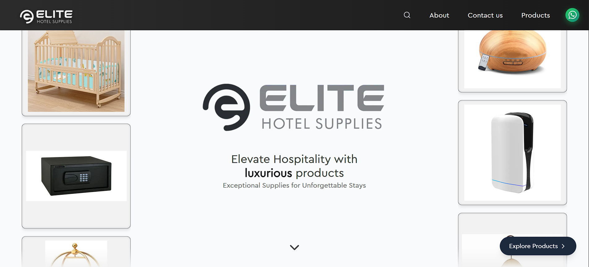 Elite Hotel Supplies homepage