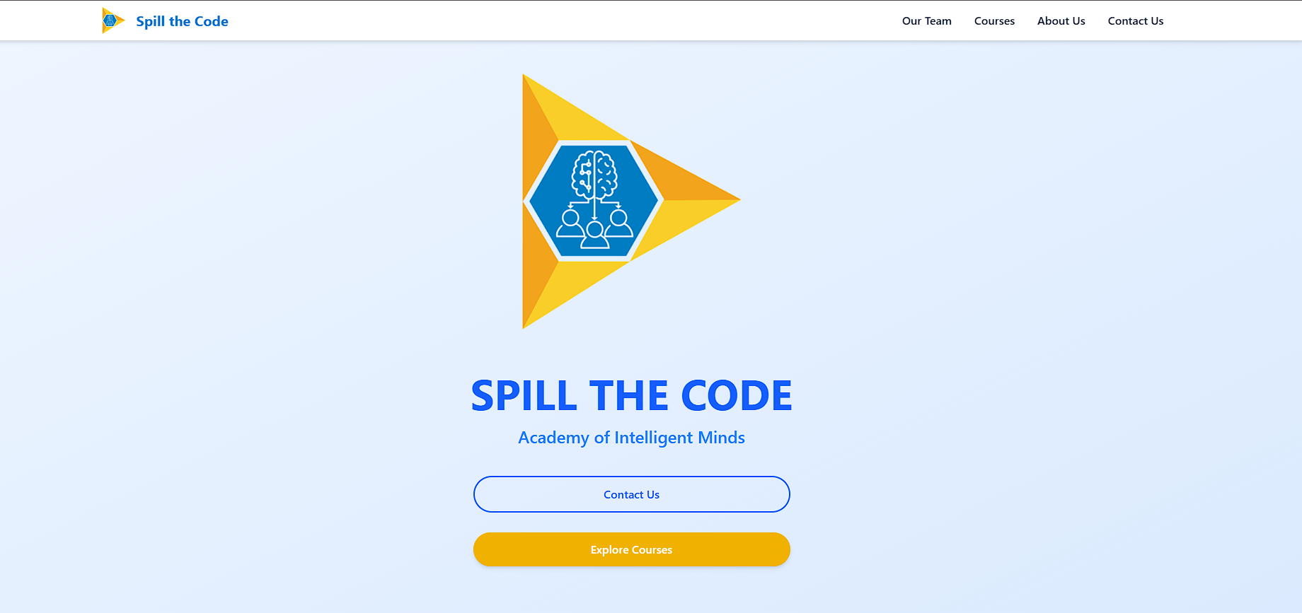 Spill The Code homepage